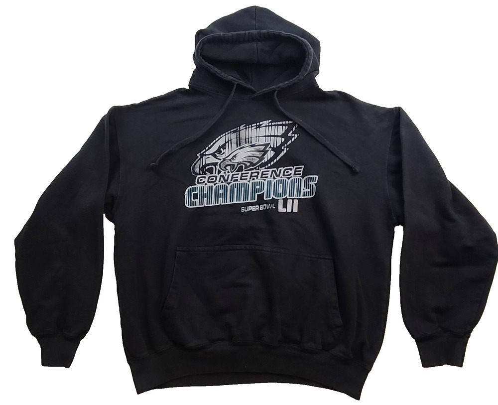 Philadelphia Eagles Super Bowl LII Conference Champions Hoodie Large 2018 NFL